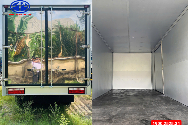 Thùng xe làm tự vật liệu chắc chắn, sàn thùng bền bỉ
