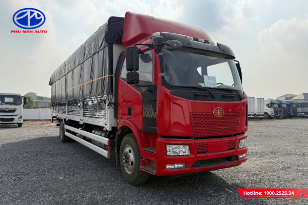 Xe tải FAW J6L mui bạt bửng bửng nâng 9m9