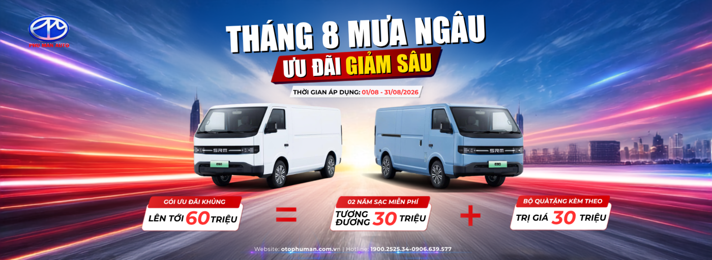 Khuyến mãi xe điện SRM tháng 8.2026