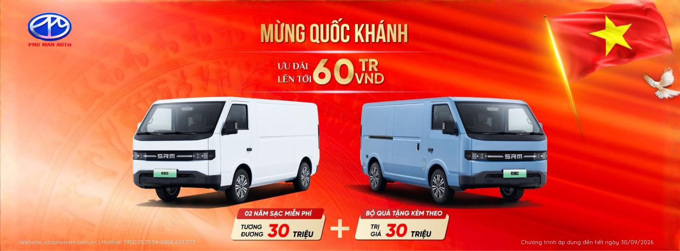 Khuyến mãi xe van điện SRM tháng 9/2026