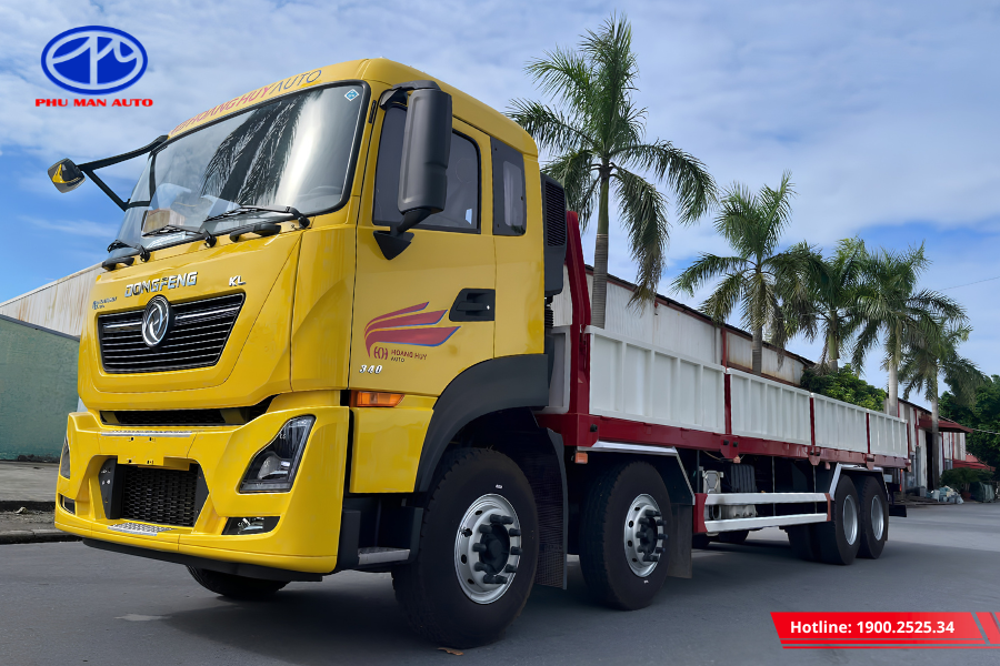 xe-tai-dongfeng-kl340-thung-lung-dau-thap Xe tải Dongfeng KL340 thùng lửng đầu thấp